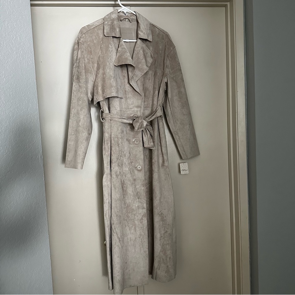Blank NYC Free people Vegan Suede Trench Coat - Picture 13 of 16